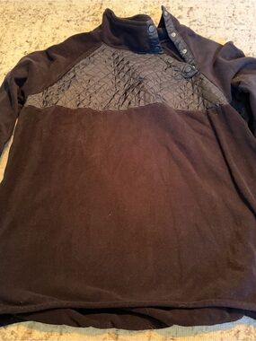 crown & ivy Black Fleece Pullover with Tag